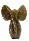 Stenen beeld olifant abstract 1 dier, 12 cm hoog, bruin