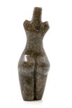 Stenen beeld torso staand 1 persoon, 15 cm hoog, bruin