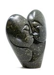 Stenen beeld heart lover 2 personen, 20 cm hoog, groen