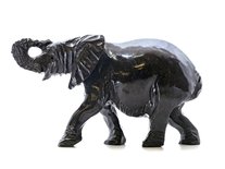 Stenen beeld olifant springstone 1 dier, 8 cm hoog, zwart