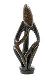 Stenen beeld denker abstract 1 denkend persoon, 20 cm hoog, groen