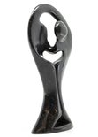 Stenen beeld standing lover familie twee personen 16 cm hoog, zwart