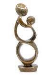 Stenen beeld twee personen moeder en kind 36 cm hoog, bruin