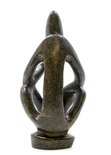 Stenen beeld denker abstract 1 denkend persoon, 13 cm hoog, bruin
