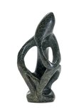 Stenen beeld denker abstract 1 denkend persoon, 11 cm hoog, groen
