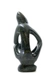 Stenen beeld denker abstract 1 denkend persoon, 11 cm hoog, groen