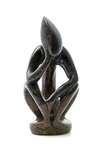 Stenen beeld denker abstract 1 denkend persoon, 10 cm hoog, groen
