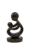 Stenen beeld moeder en kind 12 cm hoog, bruin