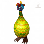 Glasstudio Borowski Turkey, kalkoen groen met oranje strepen