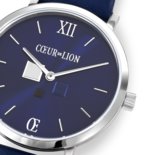 Coeur de Lion Horloge 7600/ /0707 Blue Sunray Lederen band