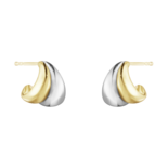 Georg Jensen sieraad, oorbellen Curve 501A zilver/goud