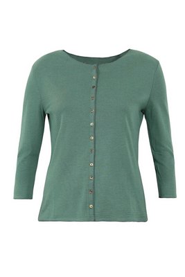 Jalfe 12286-1-408H shirt lange mouw met knopen ekologisch katoen groen-blauwgroen