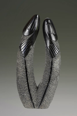 Stenen tuinbeeld uniek, Strong together, abstract