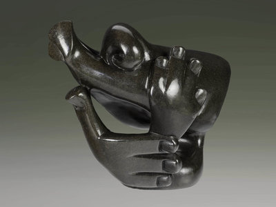 Stenen tuinbeeld uniek, African people, abstract
