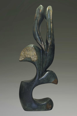 Stenen tuinbeeld uniek, Bloem abstract