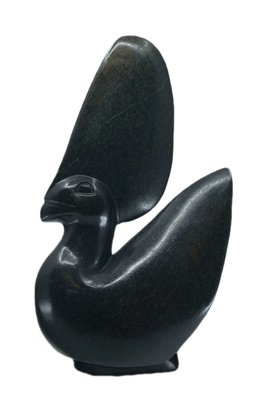 Stenen beeld uniek dier, Crown Bird, Kambue Benaya, Tengenenge