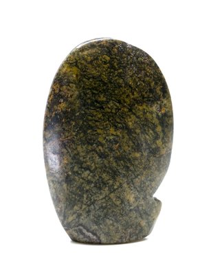 Stenen beeld embryo glad 1 persoon, 10 cm hoog, groen