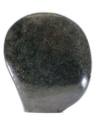 Stenen beeld embryo glad 1 persoon, 22 cm hoog, groen