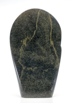 Stenen beeld embryo glad 1 persoon, 27 cm hoog, groen