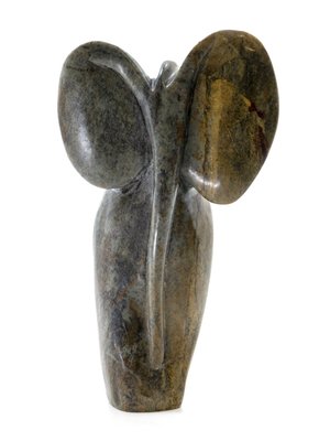 Stenen beeld olifant abstract 1 dier, 13 cm hoog, groen