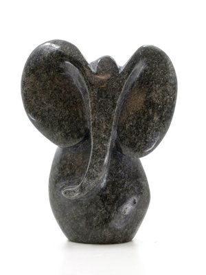 Stenen beeld olifant abstract 1 dier, 10 cm hoog, groen