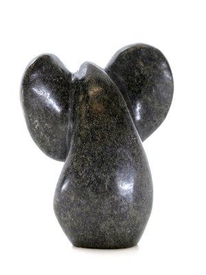 Stenen beeld olifant abstract 1 dier, 10 cm hoog, groen