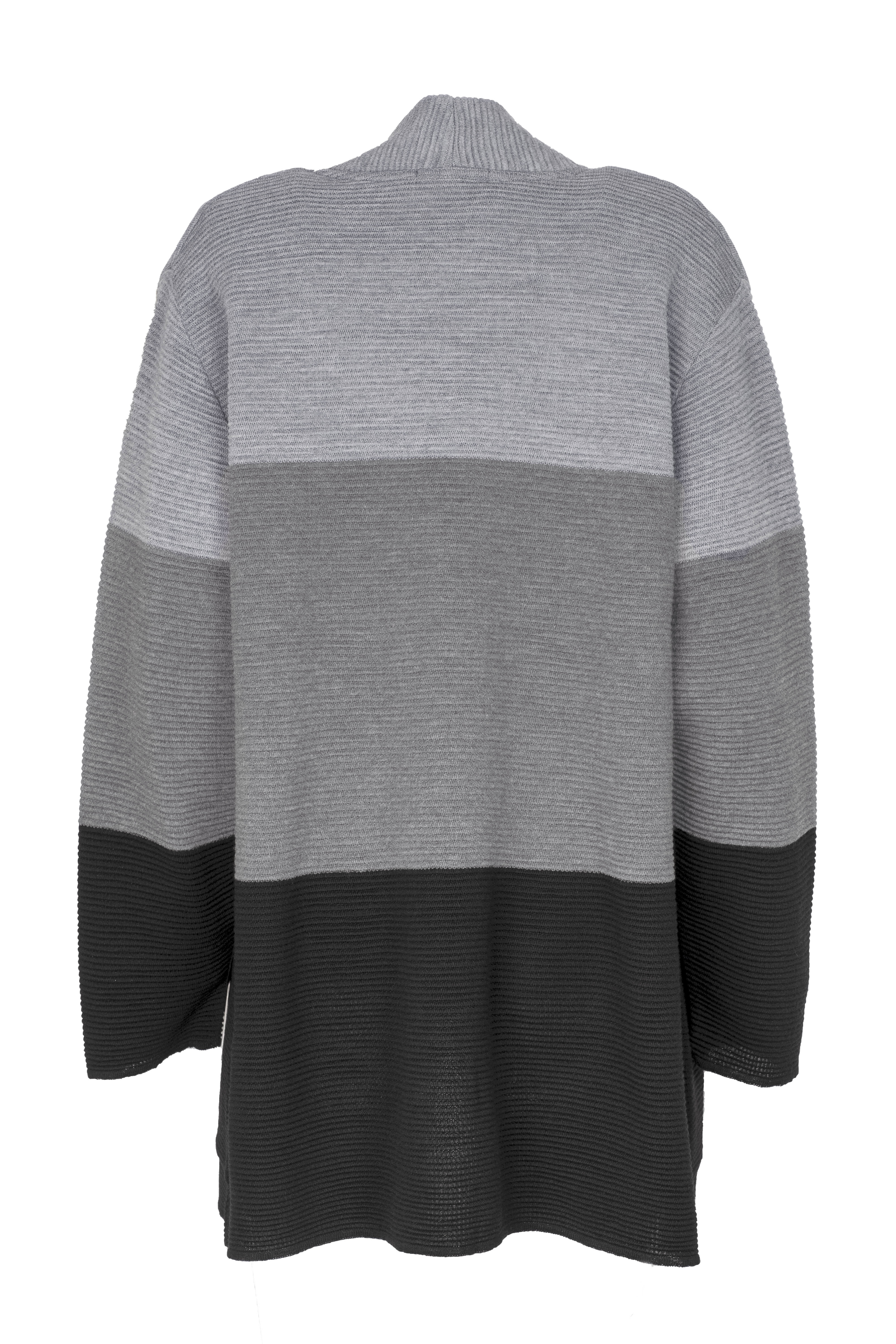 EO-design Vest lang zwart grijs lichtgrijs