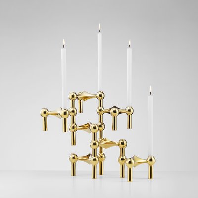 Stoff Nagel Kaarsenhouder goud glanzend 9005