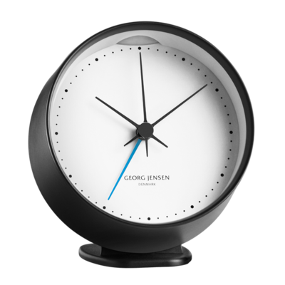 Georg Jensen wekker met alarm, zwart en houder