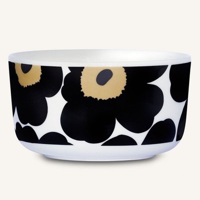 Marimekko servies Oiva/Unikko kom zwart 5 dl 063433-030