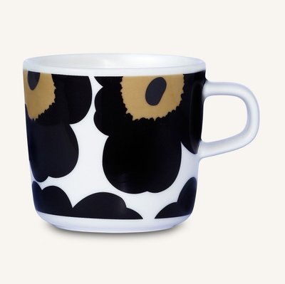 Marimekko servies Oiva/Unikko koffiekop zwart 2 dl 063429-030