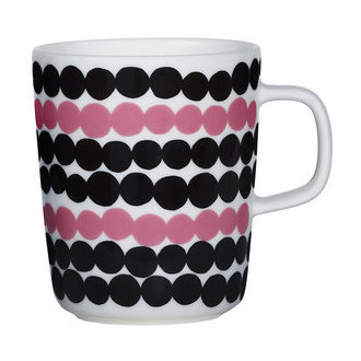Marimekko servies Oiva beker wit/zwart/rose 2,5 dl 065829
