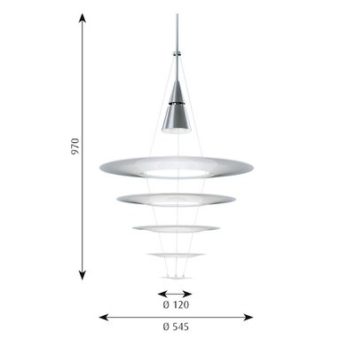 Louis Poulsen Enigma Ø 545 hanglamp, verlichting