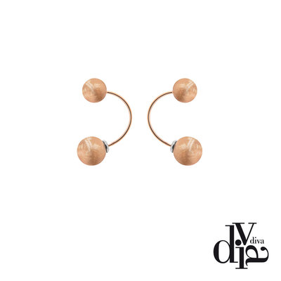 Diva Oorsteker Galaxy Rosé Goud Mat