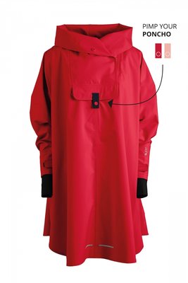 Blaest Poncho model Bergen rood