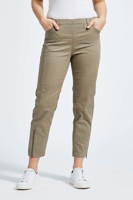 Laurie broek, model Piper Regular Cropped basis katoen bruin 22465-81119