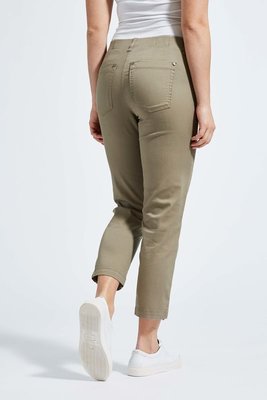 Laurie broek, model Piper Regular Cropped basis katoen bruin 22465-81119
