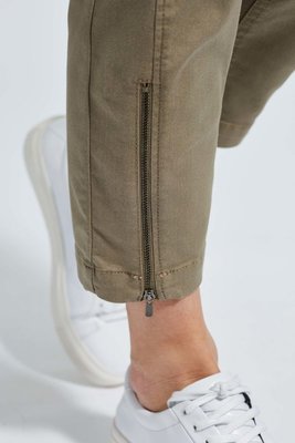 Laurie broek, model Piper Regular Cropped basis katoen bruin 22465-81119