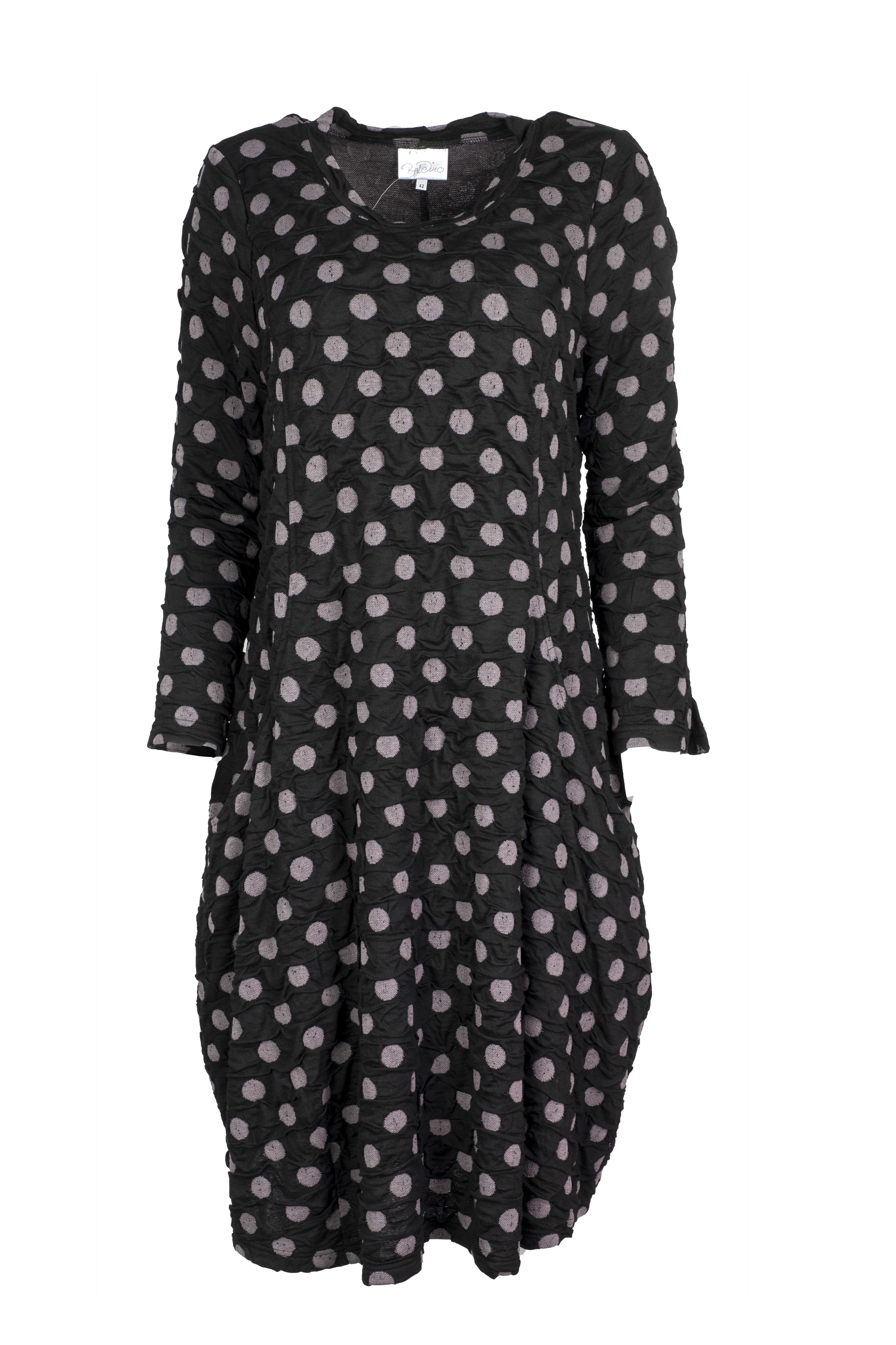Baldino kleding jurk 3-329C zwart/grijs stip