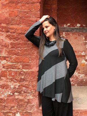Baldino kleding tuniek 2-1049C zwart/grijs