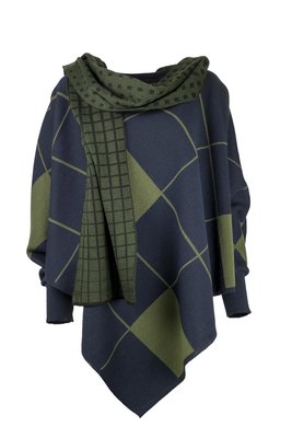 Karvinen Rastar cape H020 donkerblauw olijfgroen