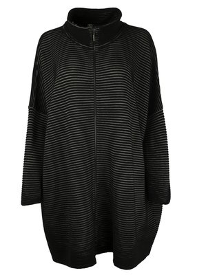 EO-design Vest lang zwart grijs