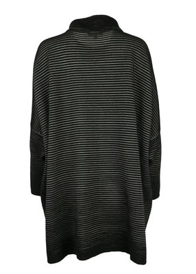 EO-design Vest lang zwart grijs