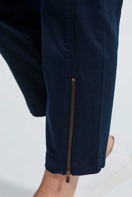 Laurie broek, model Piper Regular Cropped basis katoen blauw 22465-49200