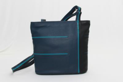 Krista's Helsinki Square zwart, donkerblauw, turquoise
