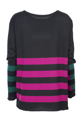 Karvinen Keskibox trui H33 zwart groen fuchsia