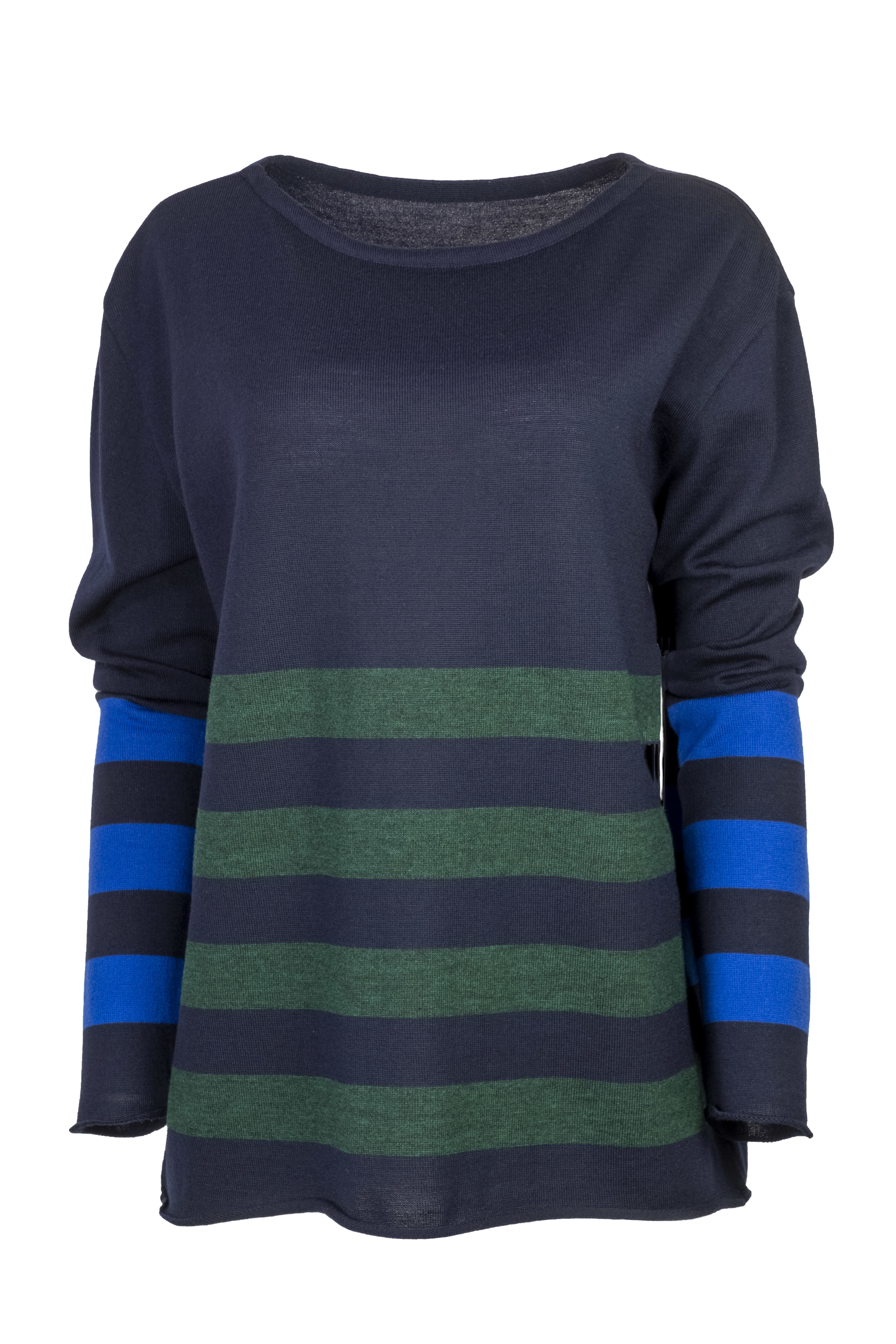 Karvinen Keskibox trui H33 donkerblauw kobalt groen