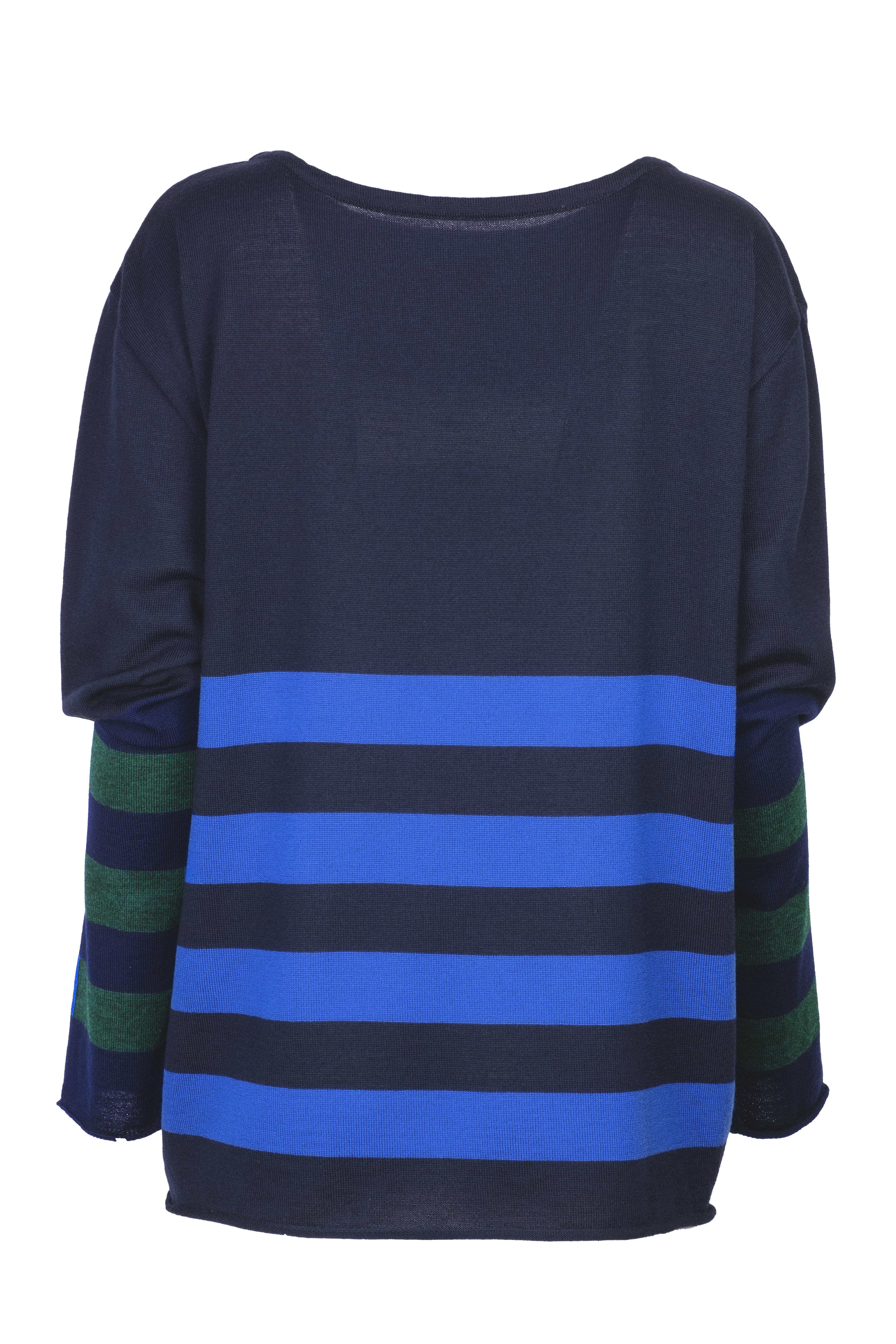 Karvinen Keskibox trui H33 donkerblauw kobalt groen