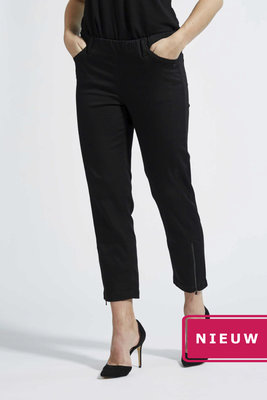 Laurie broek, model Piper Regular Cropped basis katoen zwart 22465-99100