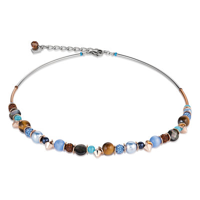 Coeur de Lion Ketting 4864/ /0711 Crystal Blue-Brown